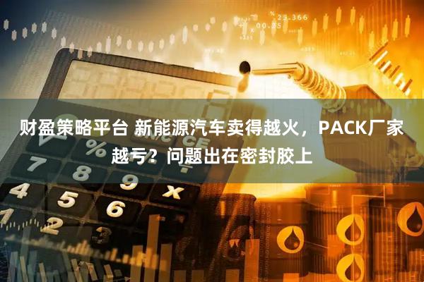 财盈策略平台 新能源汽车卖得越火，PACK厂家越亏？问题出在密封胶上